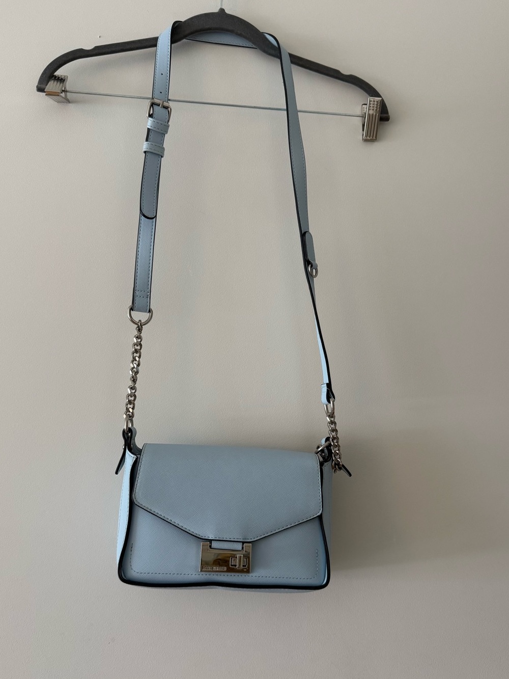 Steve Madden Light Blue Chain Strap Crossbody Bag